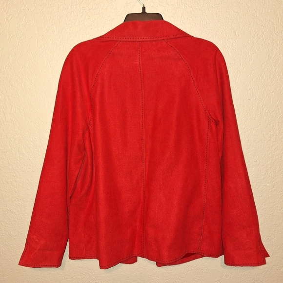 Samantha Grey Red Soft Lightweight Jacket With Pockets Size Small - Picture 2 of 7
